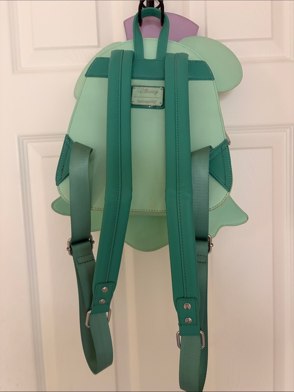 Lounged Mint Ghost Mickey Backpack with Purple Top Hat. Glows in the dark - Picture 5 of 6